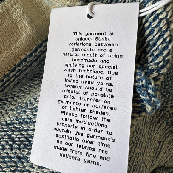 Knorts Knit Denim Blue Mini Skirt MEDIUM Designer Hand Loom Rock n Roll $350 NEW - Picture 6 of 8